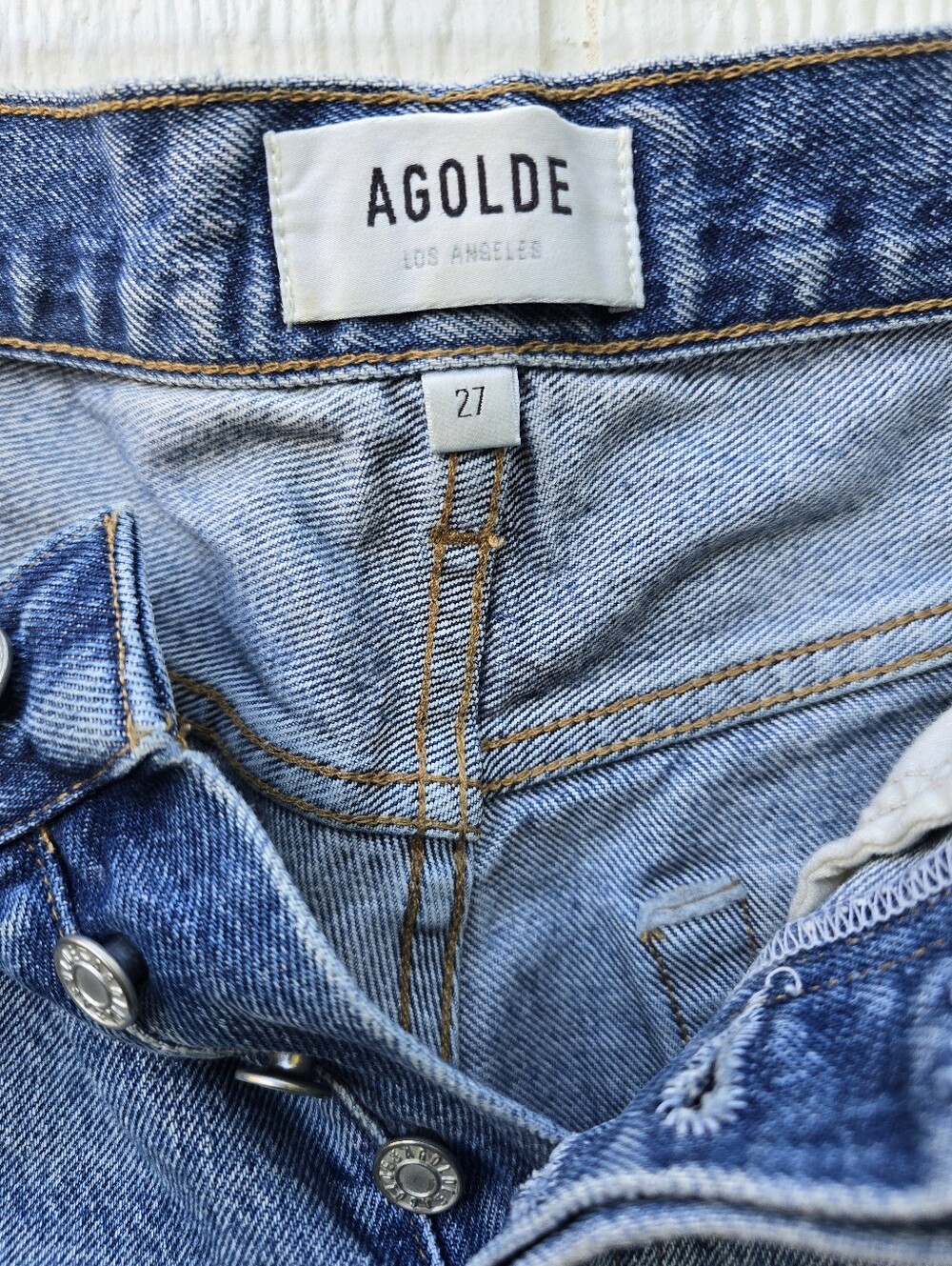 Agolde Cutoff Denim Shorts Perfect Wash Womens 27 - Picture 2 of 4